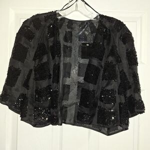 Carmen Marc Valvo Black Sequin Blazer